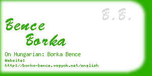 bence borka business card